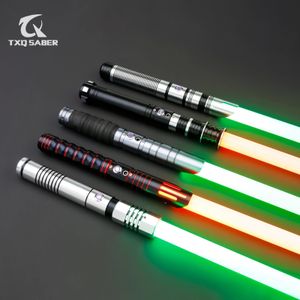 LED SWORDSGUNS TXQSABER LIGHTSABER NEO PIXEL RGBスムーススイングヘビーデュエルメタルハルトFXフォース12カラーブラスターロックアップライトレーザーソードおもちゃ230804