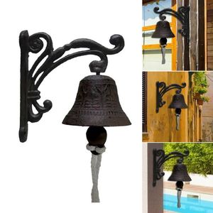 Decorative Objects Figurines Vintage Design Doorbell Garden Cast Iron Doorbell Wall Bell Door Knocker Rustic Welcome Entrance Porch Decorative Door Bell 230803