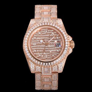 Orologio da uomo Movimento meccanico automatico Orologi con diamanti pieni 408MM Cinturino in acciaio con zaffiro Orologio da polso da nuoto Luminoso Montre De Luxe Impermeabile