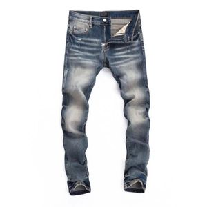 Designer Classic Senior Men's Luxury Washed Letter Top Row Patch Printed Motorcykel Vintage Stretch Pants