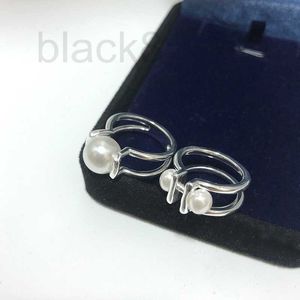 Band Rings Designer Natural Pearl Ring Women's 925 Sterling Silver Crowd Design Simple Style Fashion Plain Ring 4FN5