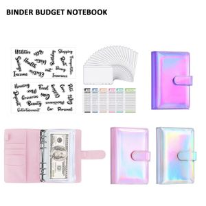 Notepads Silver Budget Binder Planner With Cash Envelopes System Set Pockets Zipper LooseLeaf Glossy Money Saving Bill Organizer 230804
