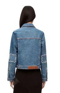 Denim Women Designer Casual Hollow Coat Embroidery Hip Hop Jacket Button Autumn Style Slim for Lady Woman Jeans Windbreaker Veste