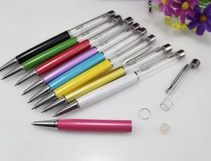 Partihandel Hot Selling Christmas Gifts Empty Tube Metal Ball Pen Floating Glitter Diy Pen Kids Dried Flower Small Shell Whelk Crystal ll