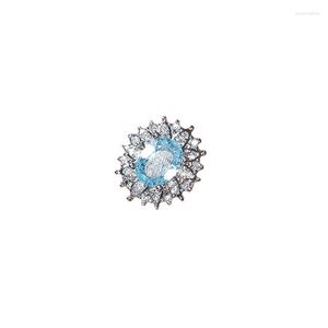 Cluster Rings Fashion Classic Sky Blue Round Ring for Women