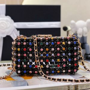 Designer Shoulder Bag 10A Mirror Quality Womens Luxury Diamond Pearls Evening Bag High End Lady Chain Bag Imitation 17cm Crossbody Bag Purse With Box