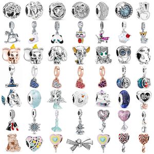 925 Silver Fit Pandora CharmPink Original Princess lollipop bear Fashion Charms Set Pendant DIY Fine Beads Jewelry, A Gift Special for Women
