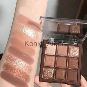 Eye Shadow 9 Colors Glitter Eyeshadow Palette Chocolate Brown Shimmer Matte Acrylic Eye Shadows Palette Waterproof Korean Makeup Cosmetics x0804