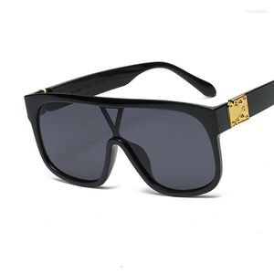 Sunglasses Brand Designer Oversized Big Frame One-Piece 2023 Driving Sun Glasses For Women Leopard Shadow Eyewear