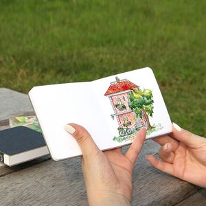 Blocos de Notas Light Listening 250g Pocket Sketch Book Painting Color Lead Square Small Portable Customized 230803