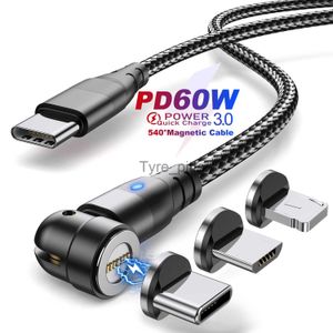 Ładowarki/kable Kabel magnetyczny 60W PD Type-C Szybki ładunek 3.0 3A Uaktualnienie szybkie kable danych ładowarki Micro USB Telefon dla iPhone'a Android x0804