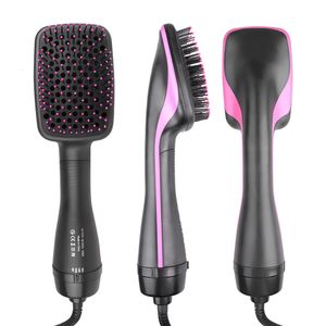 Hårtorkar Luftkam Dryare Brush Blower Electric Blow Starten Professional Hårtork Rätt ut hårborste Styling Tool 230803