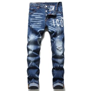 Luxo roxo jeans masculino designer jeans feminino empilhado denim tendência europeia calças jeans motociclista bordado marca calças rasgadas cxd2308048