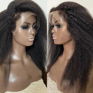 Kinky edge Brazilian 360 full lace Human Hair Wigs with Curly Baby Hair Yaki kinky Straight 360 Lace Frontal Wig Remy Hair for Women full hd perruque natural hairline