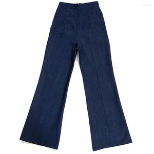 Kvinnors jeans retro vintage stilbyxor klämmer upp rockabilly xxxl plus size flare byxor hög midja 50 -tal 60 -talet