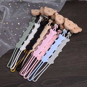 Pacifier Holders Clips# Cartoon animal wooden baby pacifier clip silicone dental forceps baby dummy anti drip chain oral care chewing toy Z230804