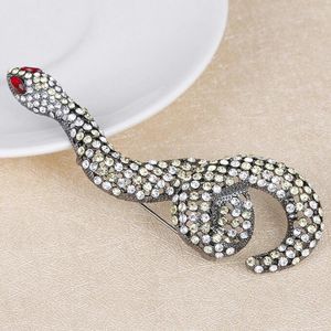 Brooches 10PCS Metal Crystal Snake Large Brooch Pins Corsage Women Clothes Accessories Party Banquet Jewelry Wholesale XZ277