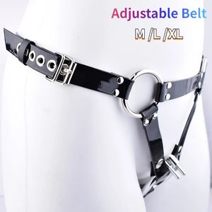 Keuschheitsgeräte, verbesserte verstellbare Abnutzung, PU-Gürtel, Keuschheitsschloss, Zubehör, Cock Cage, Bondage, sexy Spielzeug für Männer, schwules Erwachsenes Produkt 230804