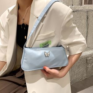 Evening Bags Girls Y2K Butterfly Purse Underarm Print Fashion Shoulder Bag Ladies Small Women Tote Pink Handbags Dropping 230804