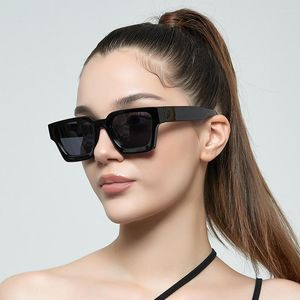 Óculos de Sol Quadrado Feminino Designer de Marca Óculos Masculino de Luxo Óculos Retangular Óculos Óculos Vintage Y2K Lentes De Sol
