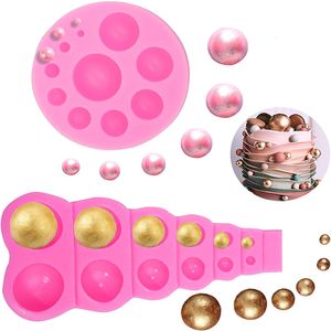 Baking Moulds 1PC Silicone Mold 3D Pearl Ball Fondant Molds Soap Semi Sphere Chocolate Mould Cake Decorating Tools Kitchen Accessories 230803
