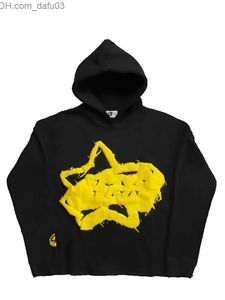 Herrtröjor tröjor 2023 Nya Harajuku Hip Hop Foam Mönster Löst hoodie Full matchande långärmad Pull Up Sweatshirt Super Dalian Hoodie Z230804