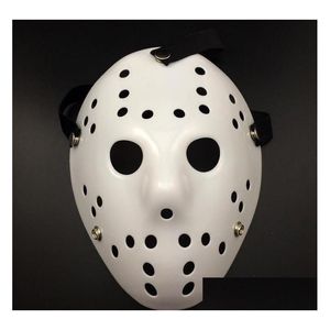Parti Maskeleri Cadılar Bayramı Beyaz Gözenekli Erkekler Maskesi Jason Voorhees Freddy Korku Filmi Hokey Kadınlar İçin Korkutucu Maskeli Yapı Kostümleri Deliv Dhypo