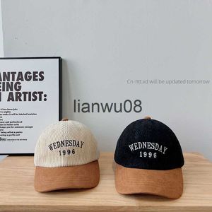 Kaps hattar barn pojkar corduroy baseball cap utomhussporter på hösten och vinter hiphop bend randen sol hatt barn snapback cap gorras 25 år x0804