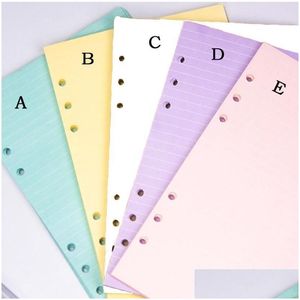 Paper Products Wholesale 5 Colors A6 Loose Leaf Product Notebook Refill Spiral Binder Index Filler Papers Inner Pages Daily Planner Station