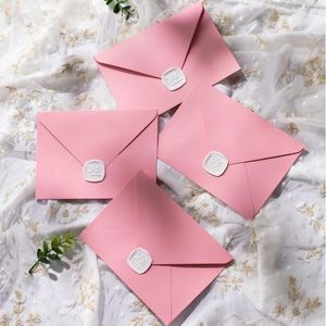 Gift Wrap 30pcs/lot Pink Envelope For Wedding Invitations High-grade 250g Paper Western Envelopes Postcards Business Supplies Stationery