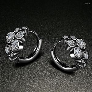 Hoop Ohrringe Mode Für Frauen Mädchen Schwarz Kristall Metall Kreis Hoops Brincos Ohr Piercing Schmuck Geschenk Zubehör