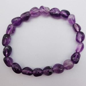 Strand Natural 5-7MM Stone Amethyst Bracelet Stretch 7.5 Inch Jewelry For Woman Gift G310