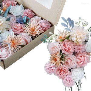 Dekorative Blumen, künstliche Blumen, verpackte Dekorationen, Geburtstagsantrag, Geschenkbox, Kopf, DIY, Hochzeit, Brautstrauß