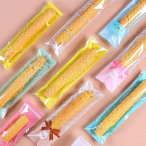 Gift Wrap 25Pcs/Lot Cute Lace Dot Long Plastic Bags Self Adhesive Bag DIY Bread Biscuit Packaging Wedding Birthday Party Supplies