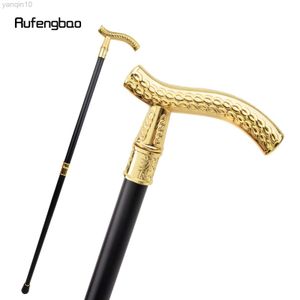 Trekking Poles Golden Flower Wheatear Mönster Luxury Fashion Walking Stick för festdekorativ sockerrör elegant Crosier Knob Walking Stick 93cm HKD230804