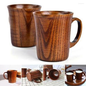 Tazze Piattini 400ML Tazza di legno fatta a mano Tazza di caffè in legno Boccali di birra Colazione Latte Bicchieri Tè Decorazione della casa