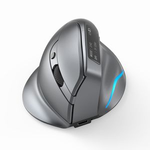 Möss Zelotes F 26C Ergonomisk vertikal mus laddningsbar 2 4G trådlösa 8 knappar 3200DPI Gamer för dator bärbar dator PC 230804