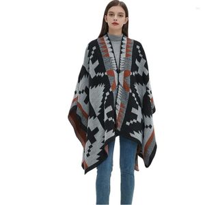 Scarves 2023 Luxury Cashmere Geometric Women Lady Covers Cape Coat For Girls Ladies Fashion Winter Keep Warm Thicken Shawl Blanket