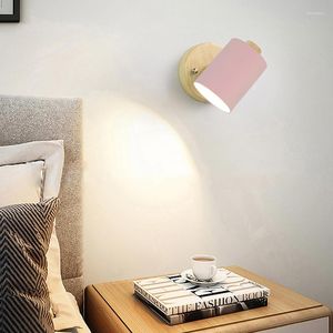 Lâmpada de parede moderna simples macaron cor led luz quarto cabeceira lâmpadas nórdicas lustre titular decoração da casa