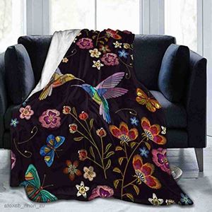 Одеяло Флисовое одеяло с птицами Мягкое уютное декоративное одеяло с цветущими цветами Все R230804