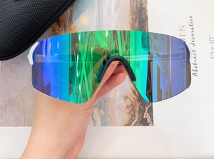 Shield Wrap Maske Güneş Gözlüğü Siyah Mavi Ayna Lensler Erkek Spor Gözlükleri Sunnies Gafas de Sol Tasarımcı Güneş Gözlüğü Occhiali Da Sole UV400 Koruma Gözlük