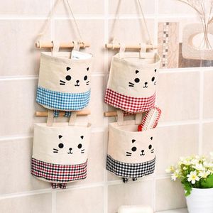 Storage Bags Fabric Cotton/Linen Pocket Wall Hanging Pockets Organizer For Makeup Storages Containers BagsStorageStorage