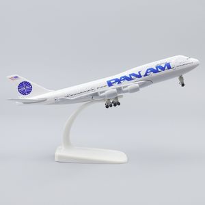 Aircraft Modle Metal Aircraft Model 20cm 1 400 Pan American B747 Metal Replica Alloy Material With Landing Gear Ornaments Children's Toys Gifts 230803