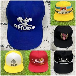 Rhude şapka açık beyzbol kapağı hip hop grafiti gündelik yazı kavisli ağzı vintage erkek kadın klasik retro tarzı vizör yeni dönem n76n#