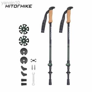 Trekking Poles Hitorhike Trekking Poles Folding Hiking Stick Collapsible Hiking Poles Trekking Stick Walking Poles Nordic Walking Sticks HKD230804