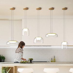 Hängslampor Sandyha modern lyxlampa klart glas skugga design ljuskrona för sovrummet sängplats matsal bord hem dekor ljus