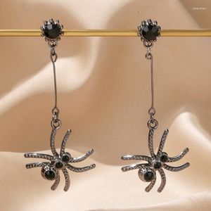 Dangle Earrings Black Color Vintage Punk Spider For Women Girls Funny Personality Exaggerate Metal Jewelry Gifts