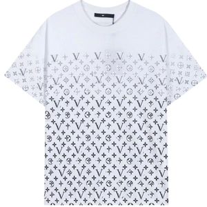 Louisity Fashion Visuality T-Shirt aus reinem Baumwollmaterial, hochwertiges Herrenmode-T-Shirt mit All-Logo-Old-Flower-Druck