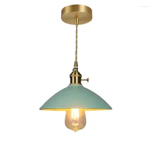 Hängslampor kinesiska klassiska lampor ledde e27 mässing lyster keramisk lampskärm hem ljuskrona köksbord matsal hängande