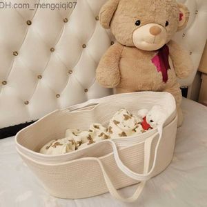 Bassinets Cradles Portable Baby Basket Carrier Cotton Rope Woven Baby Bed Baby Bed Cradle Baby Bed Decoration Z230804